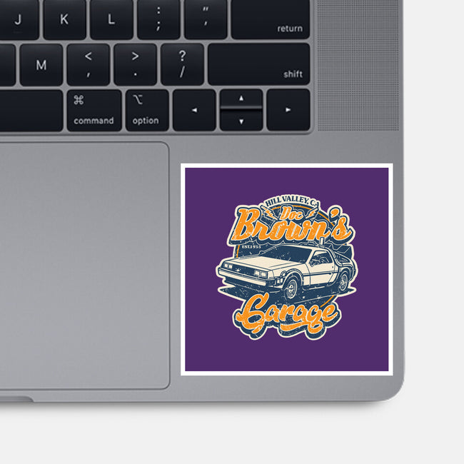 Doc Brown's Garage-None-Glossy-Sticker-SuperEdu