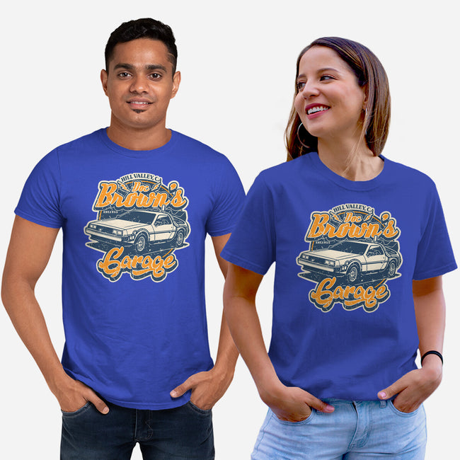 Doc Brown's Garage-Unisex-Basic-Tee-SuperEdu