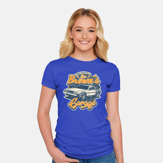 Doc Brown's Garage-Womens-Fitted-Tee-SuperEdu