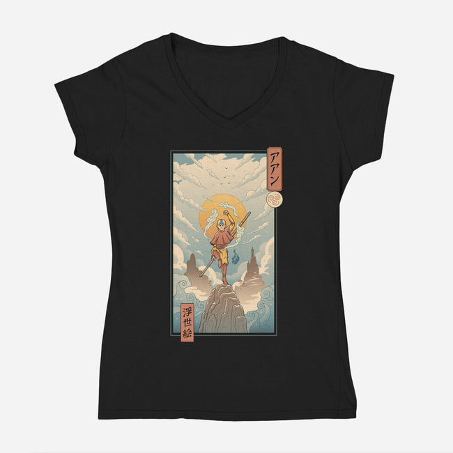 Air Nomad Ukiyo-e-Womens-V-Neck-Tee-vp021