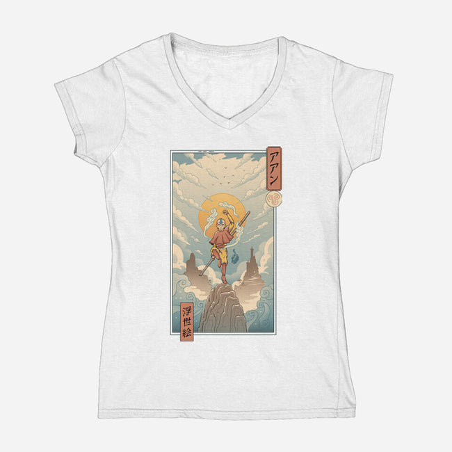 Air Nomad Ukiyo-e-Womens-V-Neck-Tee-vp021
