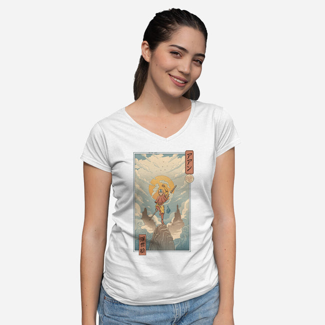 Air Nomad Ukiyo-e-Womens-V-Neck-Tee-vp021