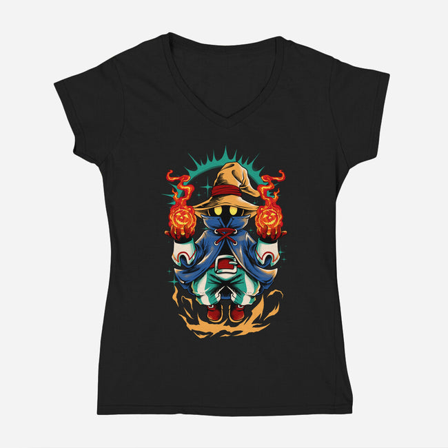 Darkness Mage-Womens-V-Neck-Tee-spoilerinc