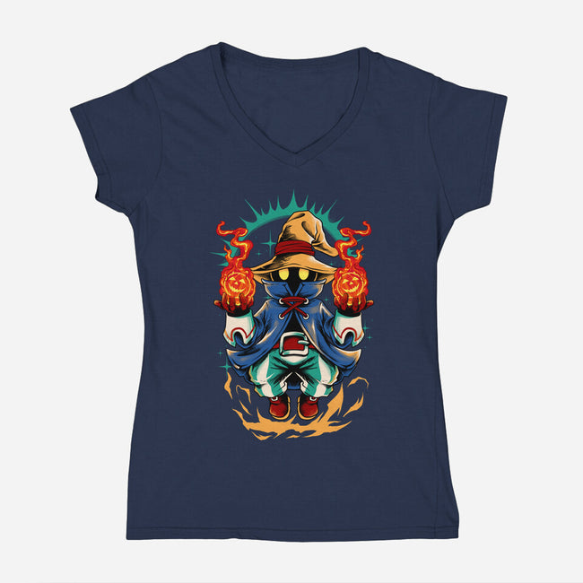 Darkness Mage-Womens-V-Neck-Tee-spoilerinc