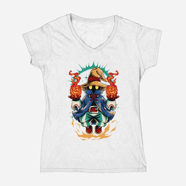 Darkness Mage-Womens-V-Neck-Tee-spoilerinc