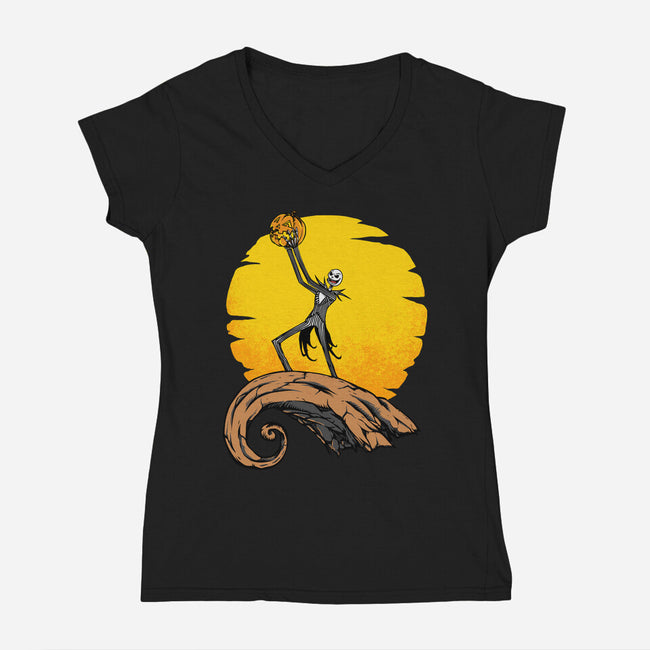 It's A Pumpkin-Womens-V-Neck-Tee-joerawks