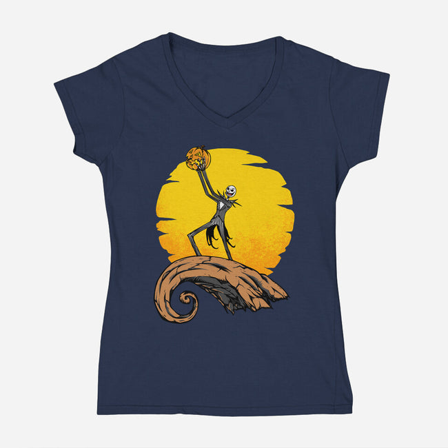 It's A Pumpkin-Womens-V-Neck-Tee-joerawks
