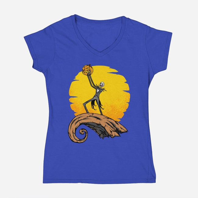 It's A Pumpkin-Womens-V-Neck-Tee-joerawks