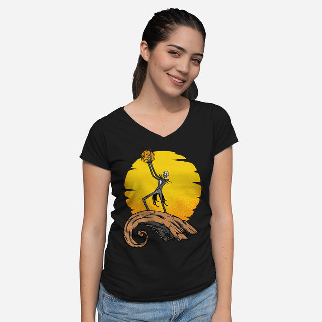 It's A Pumpkin-Womens-V-Neck-Tee-joerawks