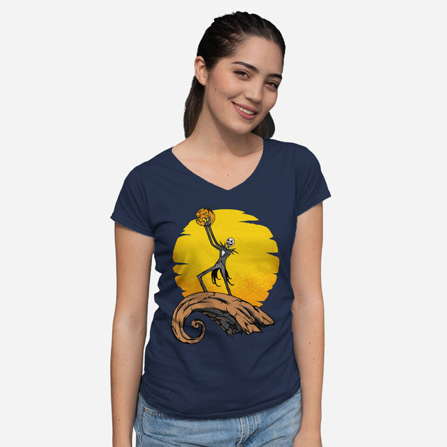 It's A Pumpkin-Womens-V-Neck-Tee-joerawks