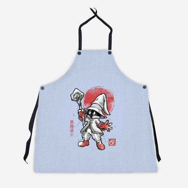 Black Mage Sumi-E-Unisex-Kitchen-Apron-Astrobot Invention