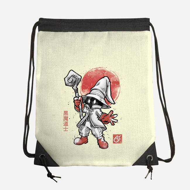Black Mage Sumi-E-None-Drawstring-Bag-Astrobot Invention