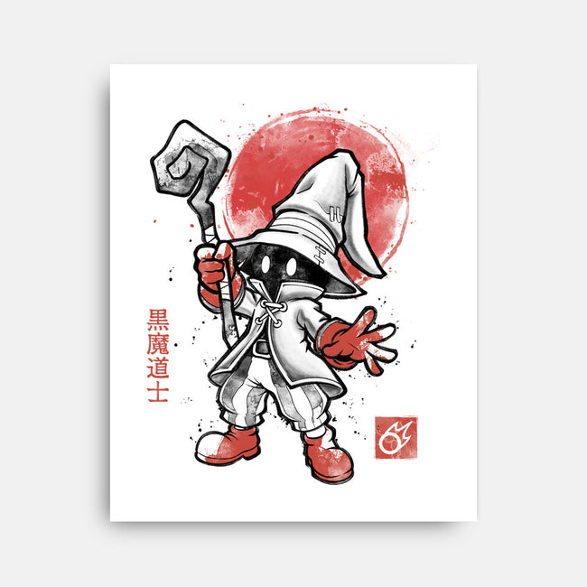 Black Mage Sumi-E-None-Stretched-Canvas-Astrobot Invention