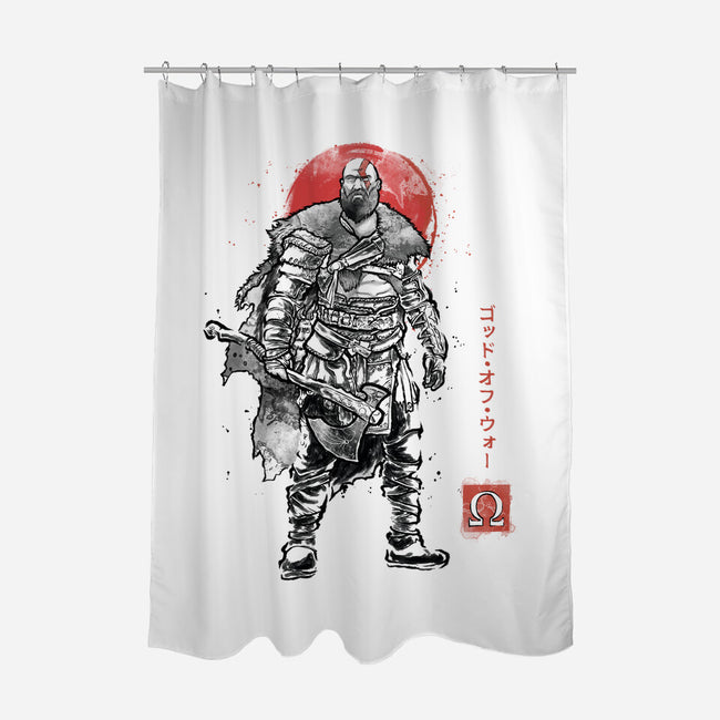 The Rustlord Eternal Sumi-E-None-Polyester-Shower Curtain-Astrobot Invention