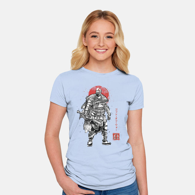 The Rustlord Eternal Sumi-E-Womens-Fitted-Tee-Astrobot Invention