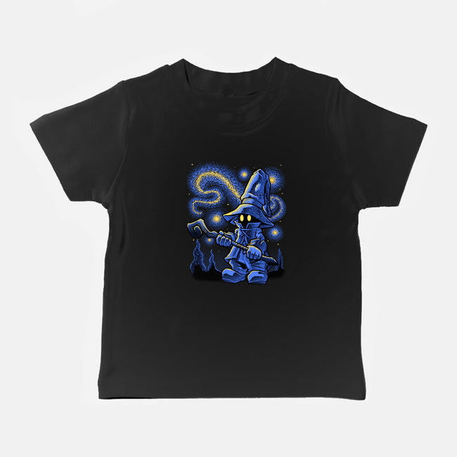 Black Mage Starry Night-Baby-Basic-Tee-Astrobot Invention