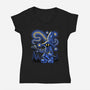 Black Mage Starry Night-Womens-V-Neck-Tee-Astrobot Invention