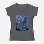 Black Mage Starry Night-Womens-V-Neck-Tee-Astrobot Invention
