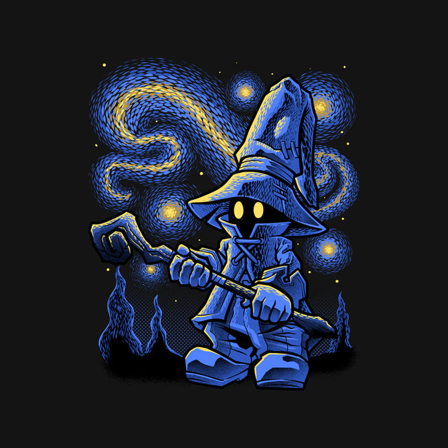 Black Mage Starry Night-Womens-V-Neck-Tee-Astrobot Invention
