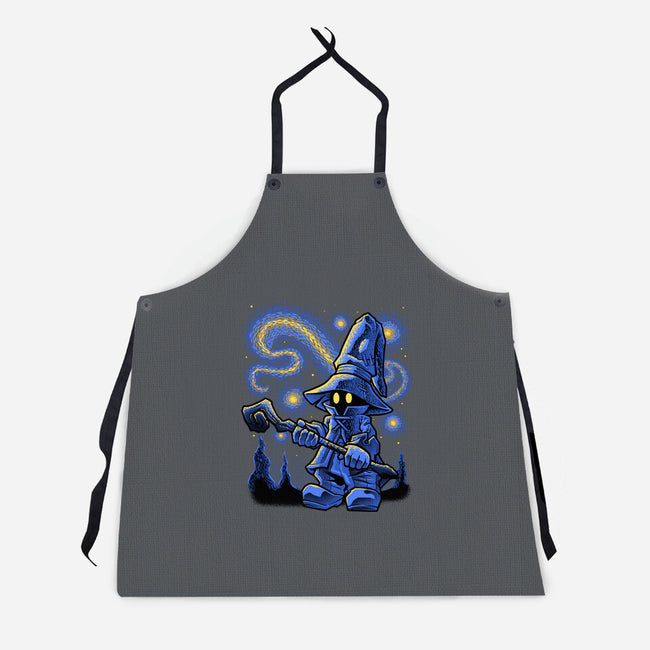 Black Mage Starry Night-Unisex-Kitchen-Apron-Astrobot Invention