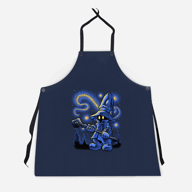 Black Mage Starry Night-Unisex-Kitchen-Apron-Astrobot Invention