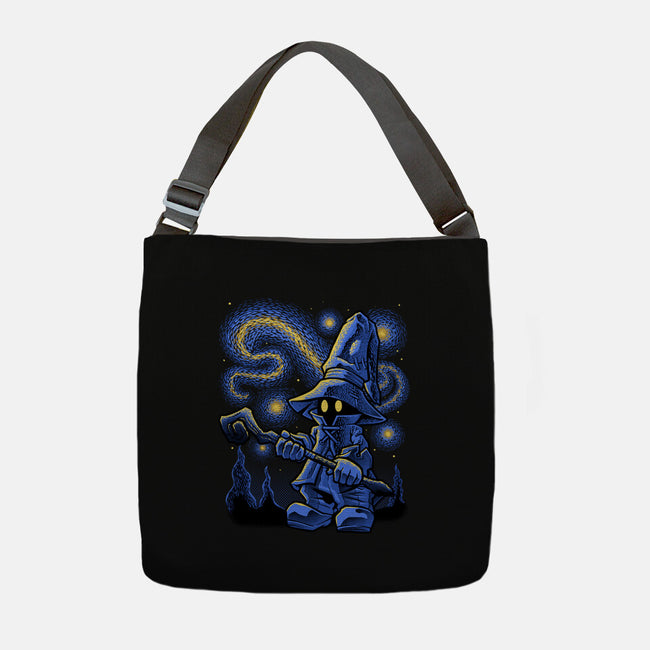 Black Mage Starry Night-None-Adjustable Tote-Bag-Astrobot Invention