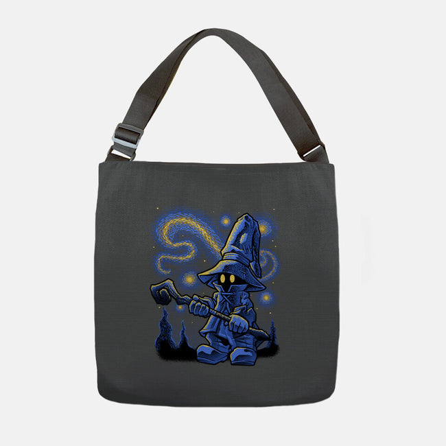 Black Mage Starry Night-None-Adjustable Tote-Bag-Astrobot Invention