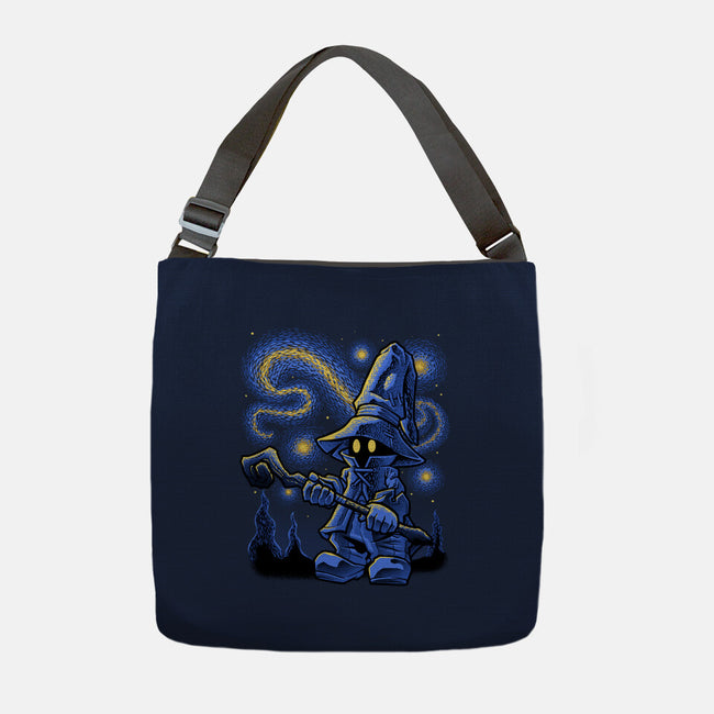 Black Mage Starry Night-None-Adjustable Tote-Bag-Astrobot Invention