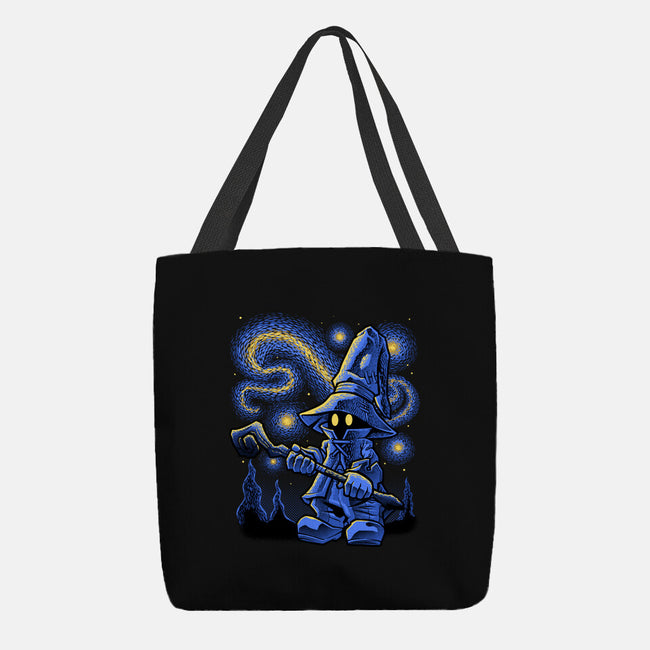 Black Mage Starry Night-None-Basic Tote-Bag-Astrobot Invention
