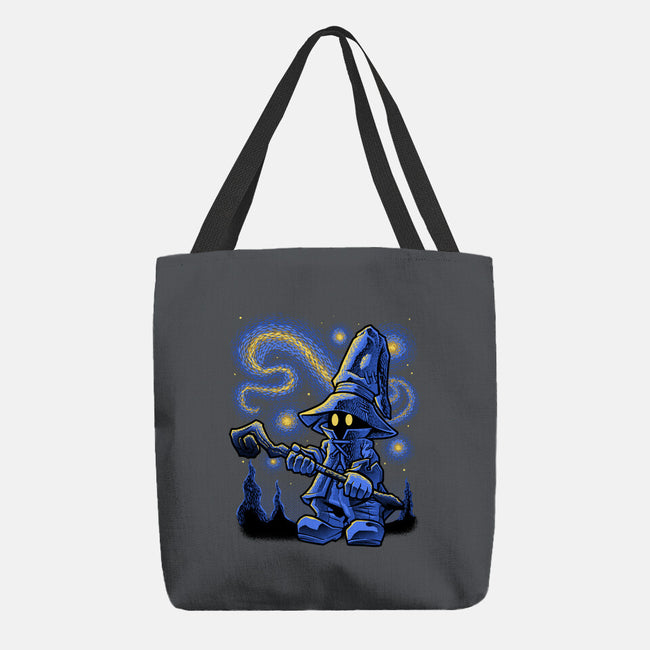 Black Mage Starry Night-None-Basic Tote-Bag-Astrobot Invention