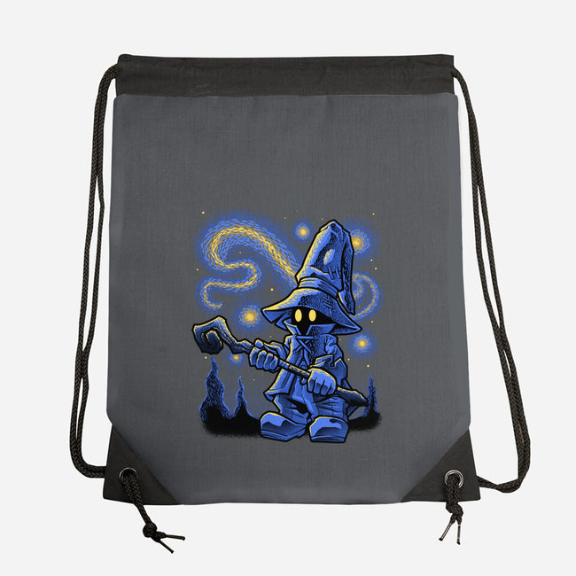 Black Mage Starry Night-None-Drawstring-Bag-Astrobot Invention