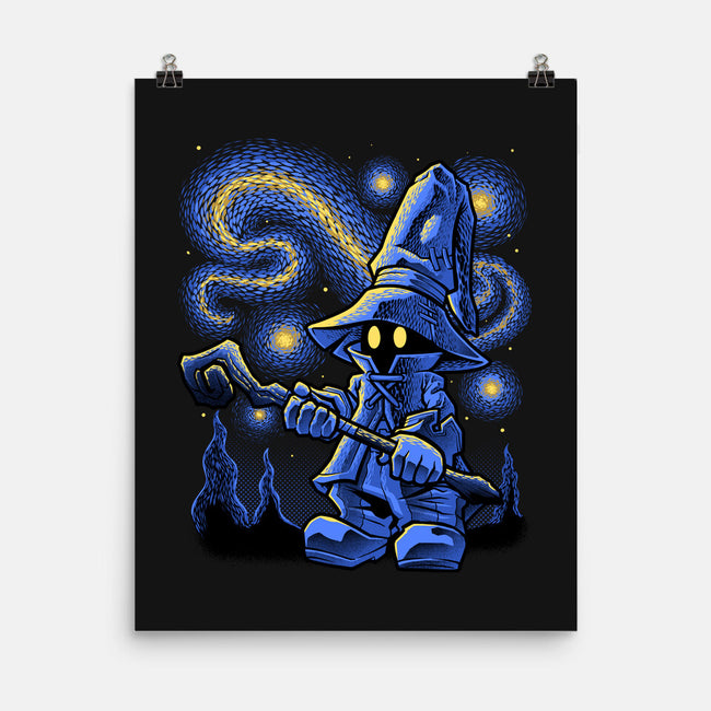 Black Mage Starry Night-None-Matte-Poster-Astrobot Invention
