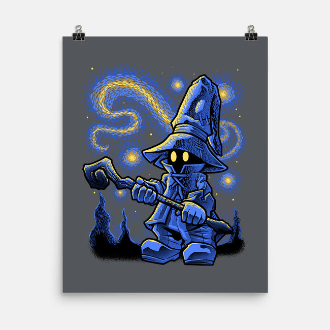 Black Mage Starry Night-None-Matte-Poster-Astrobot Invention
