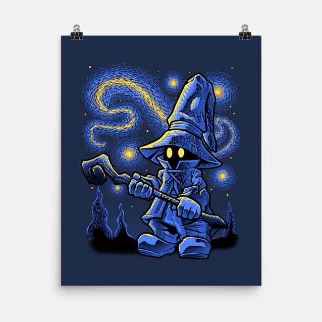 Black Mage Starry Night-None-Matte-Poster-Astrobot Invention