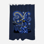Black Mage Starry Night-None-Polyester-Shower Curtain-Astrobot Invention