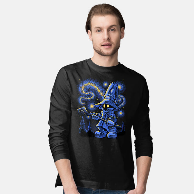 Black Mage Starry Night-Mens-Long Sleeved-Tee-Astrobot Invention