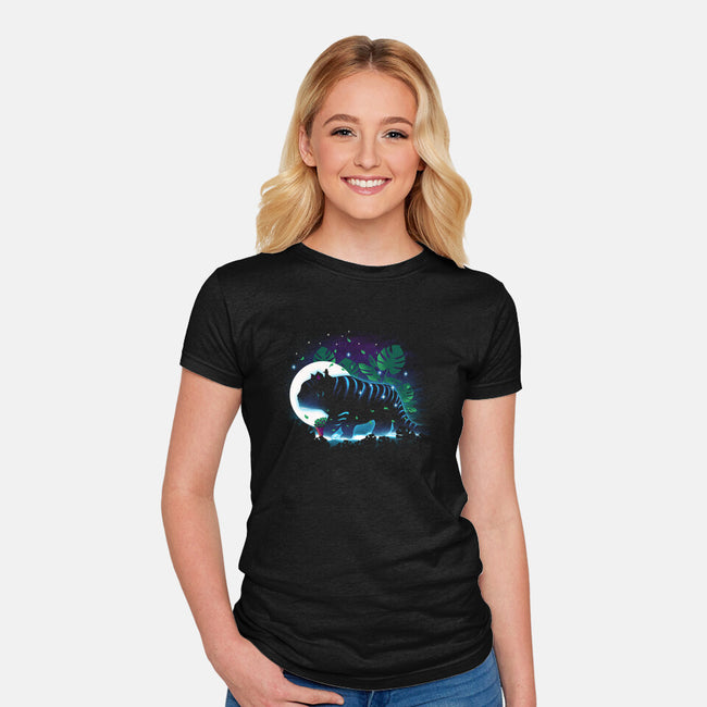 Derpy Night Landscape-Womens-Fitted-Tee-dandingeroz