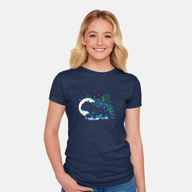 Derpy Night Landscape-Womens-Fitted-Tee-dandingeroz