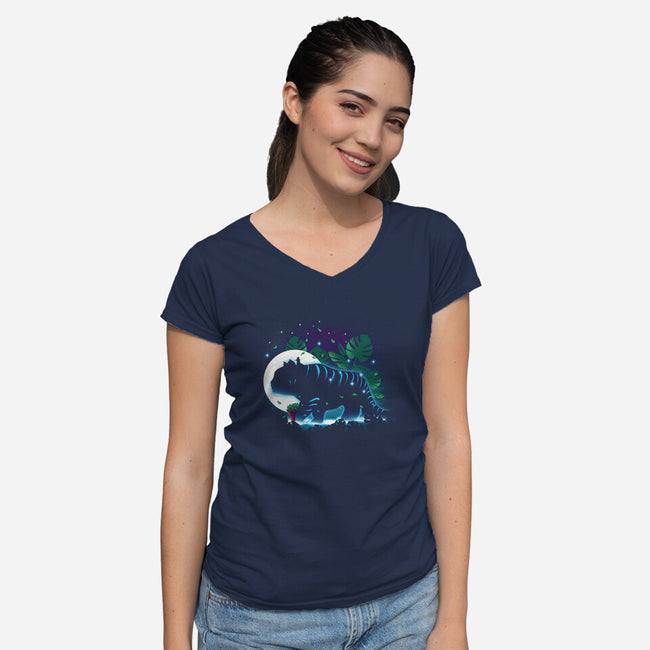 Derpy Night Landscape-Womens-V-Neck-Tee-dandingeroz