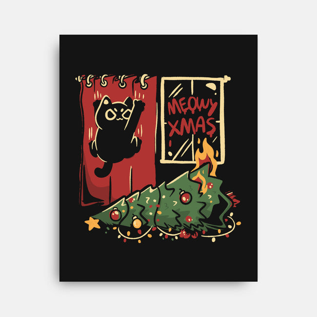 Meowy Xmas Cat-None-Stretched-Canvas-eduely