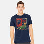 Meowy Xmas Cat-Mens-Heavyweight-Tee-eduely