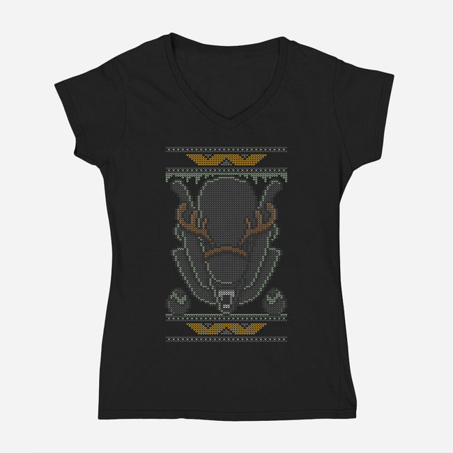 Xeno Christmas-Womens-V-Neck-Tee-jrberger