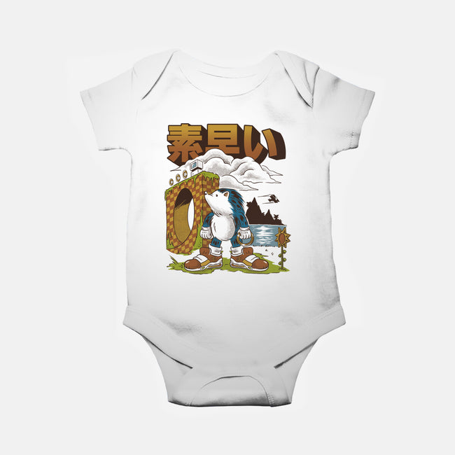Retro Hedgehog-Baby-Basic-Onesie-Henrique Torres