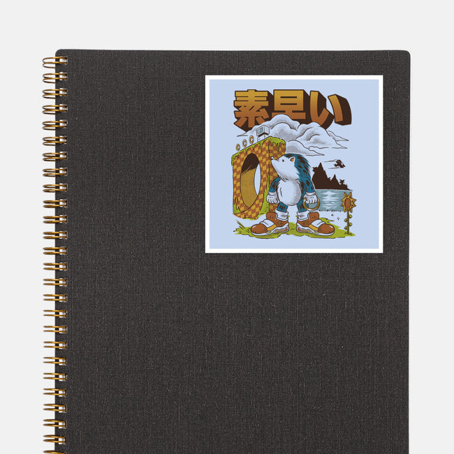 Retro Hedgehog-None-Glossy-Sticker-Henrique Torres