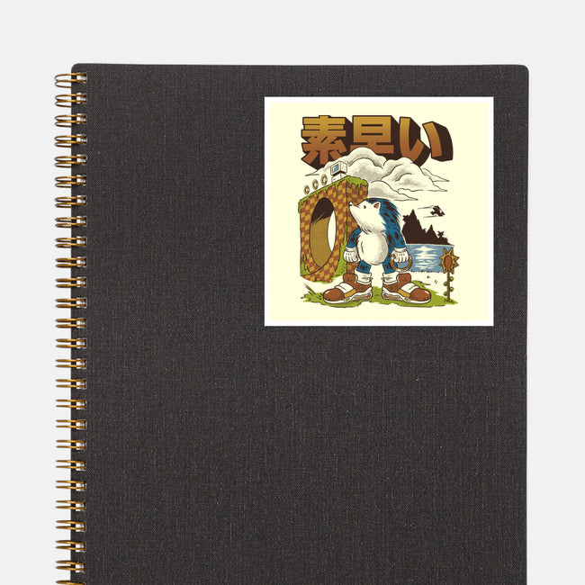 Retro Hedgehog-None-Glossy-Sticker-Henrique Torres