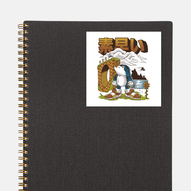 Retro Hedgehog-None-Glossy-Sticker-Henrique Torres