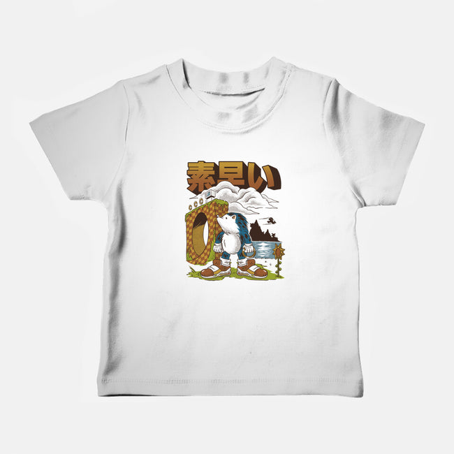 Retro Hedgehog-Baby-Basic-Tee-Henrique Torres