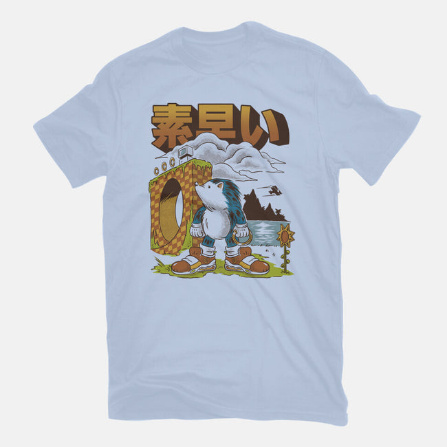 Retro Hedgehog-Unisex-Basic-Tee-Henrique Torres