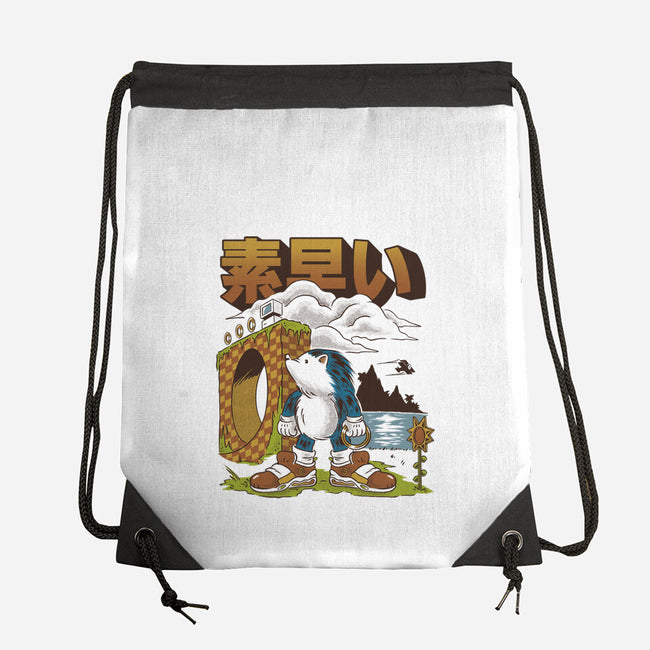 Retro Hedgehog-None-Drawstring-Bag-Henrique Torres
