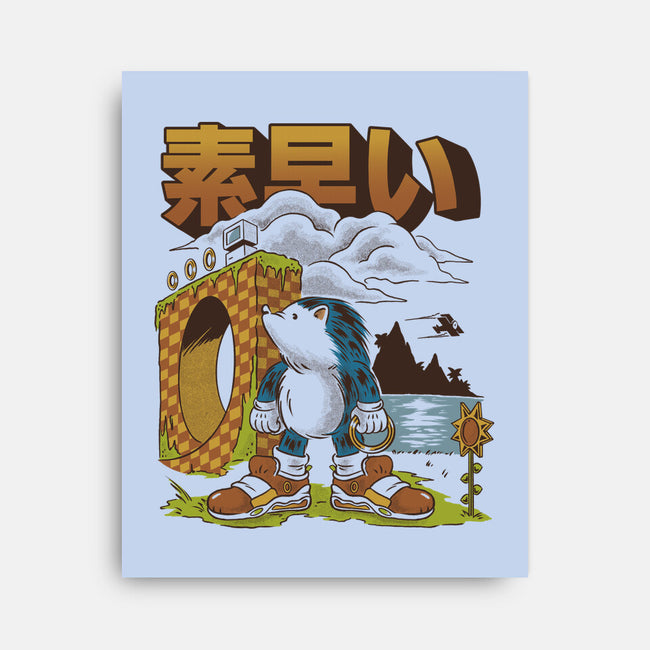 Retro Hedgehog-None-Stretched-Canvas-Henrique Torres